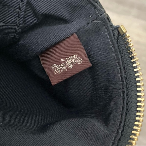 COACH Corner Zip Wristlet in Navy Garden Plaid Print - Picture 6 of 7